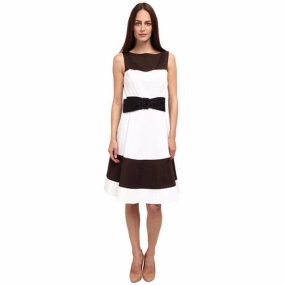 kate spade Dresses & Skirts - Kate Spade White Brown Fit + Flare A-line Dress